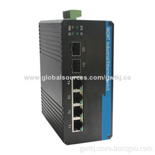 Gigabit managed industrial Ethernet switch, SFP slots, support self-healing redundant ring network